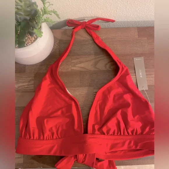 NEW…J. Crew Halter Tie-Back Bikini Top - Picture 1 of 3